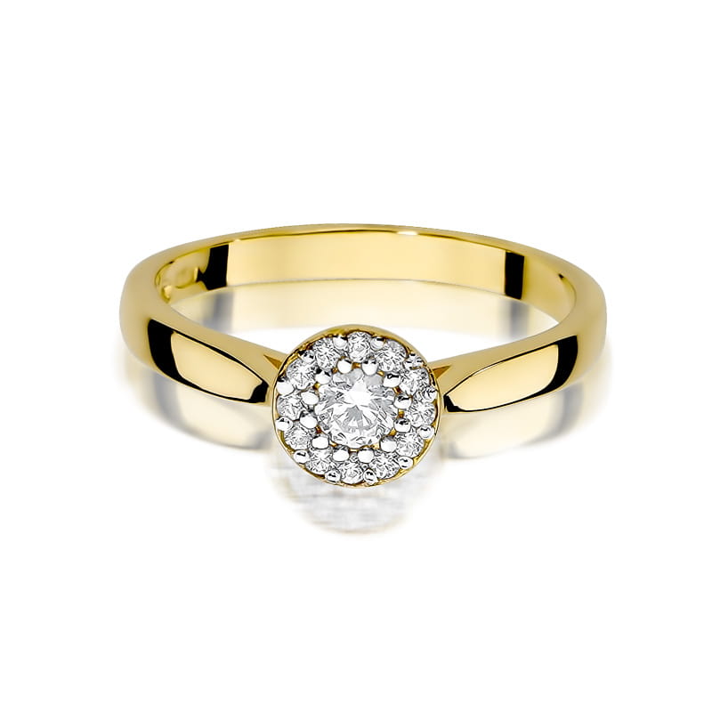 Inel Aur 9K cu Diamante Naturale 0.22 ct, imaginea 2 din 8