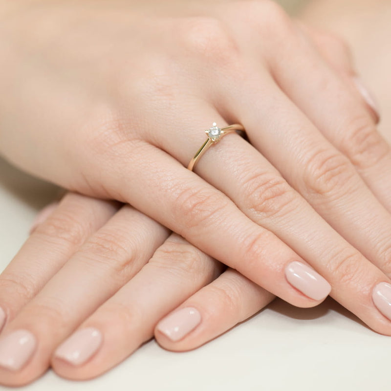 Inel Aur 9K cu Diamant Natural 0.15 ct, imaginea 4 din 8