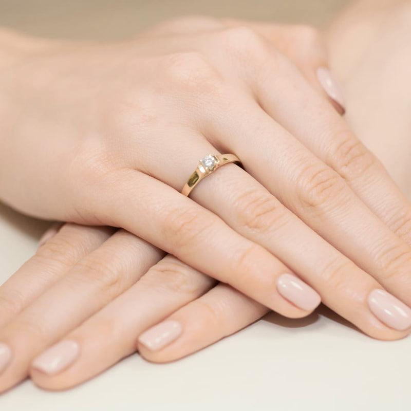 Inel Aur 9K cu Diamant Natural 0.18 ct, imaginea 4 din 8
