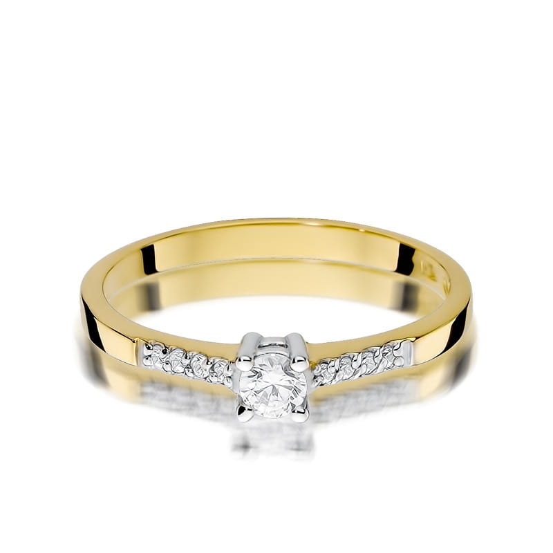Inel Aur 9K cu Diamante Naturale 0.22 ct, imaginea 2 din 8