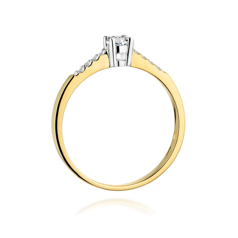 Inel Aur 9K cu Diamante Naturale 0.22 ct, imaginea 3 din 8