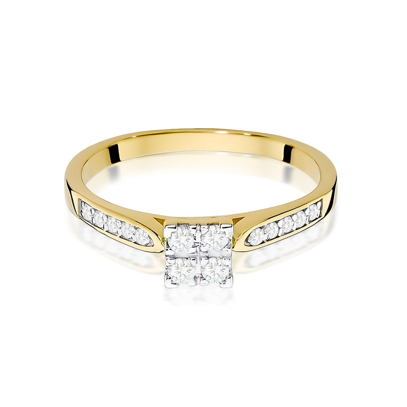 Inel Aur 9K cu Diamante Naturale 0.17 ct, imaginea 2 din 8