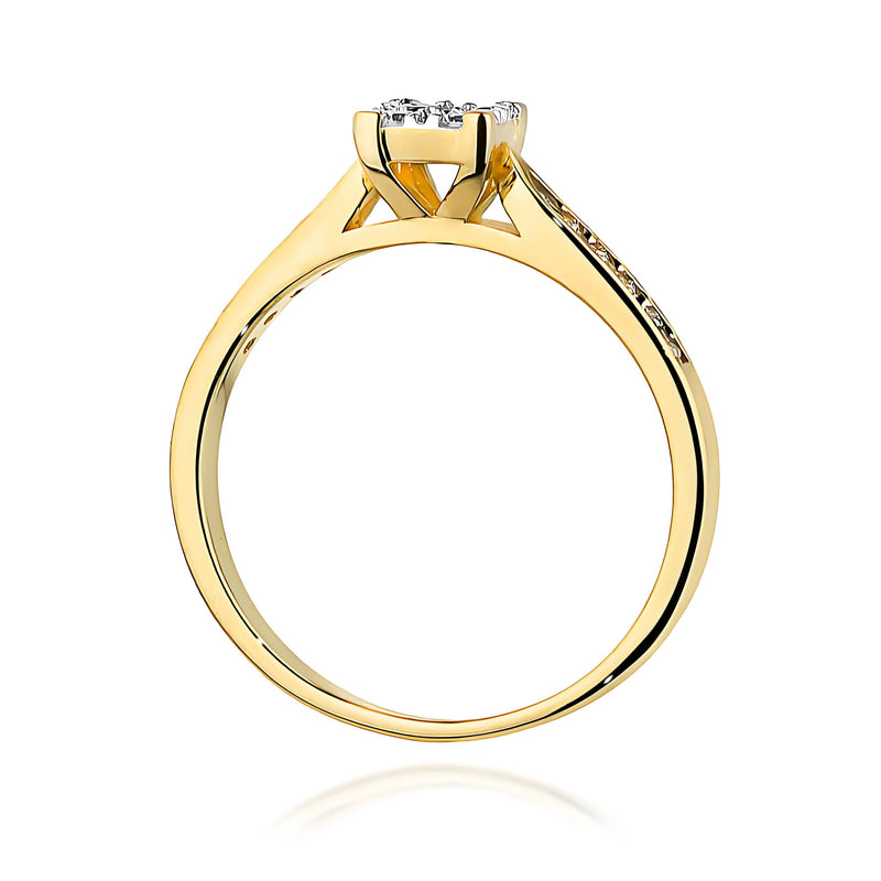 Inel Aur 9K cu Diamante Naturale 0.17 ct, imaginea 3 din 8