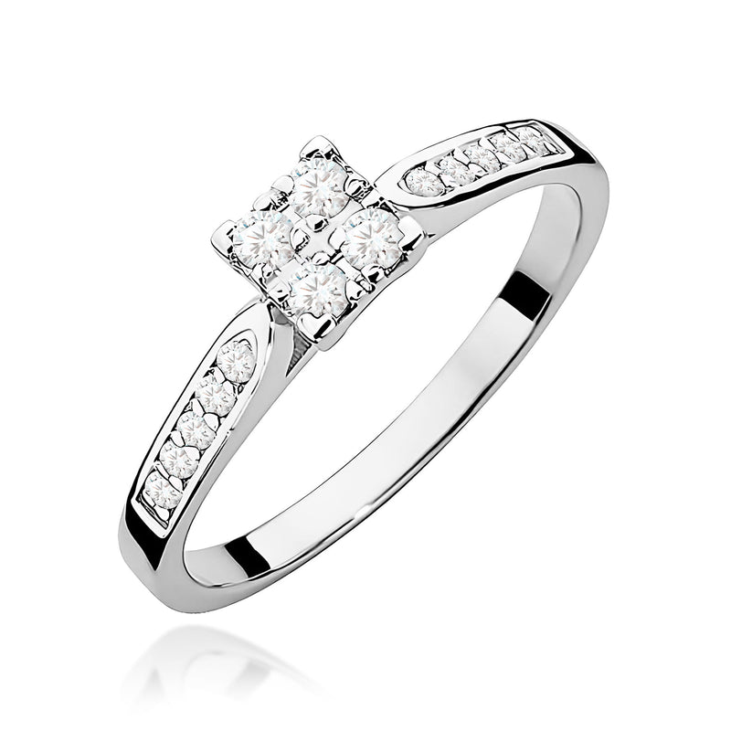 Inel Aur 9K cu Diamante Naturale 0.17 ct, imaginea 5 din 8