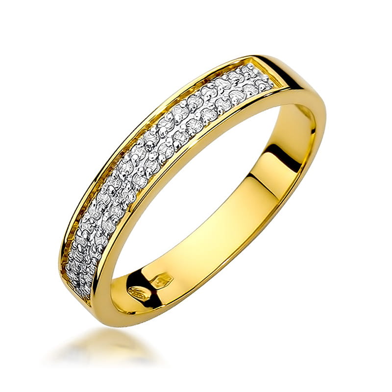 Inel Aur 9K cu Diamante Naturale 0.18 ct — Aur galben
