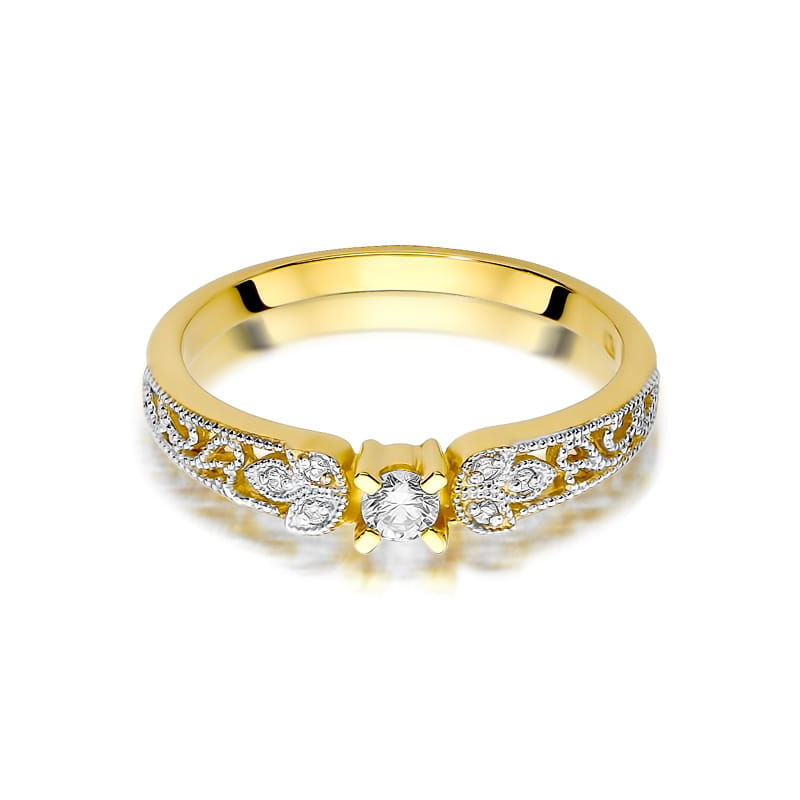 Inel Aur 9K cu Diamante Naturale 0.13 ct, imaginea 2 din 7