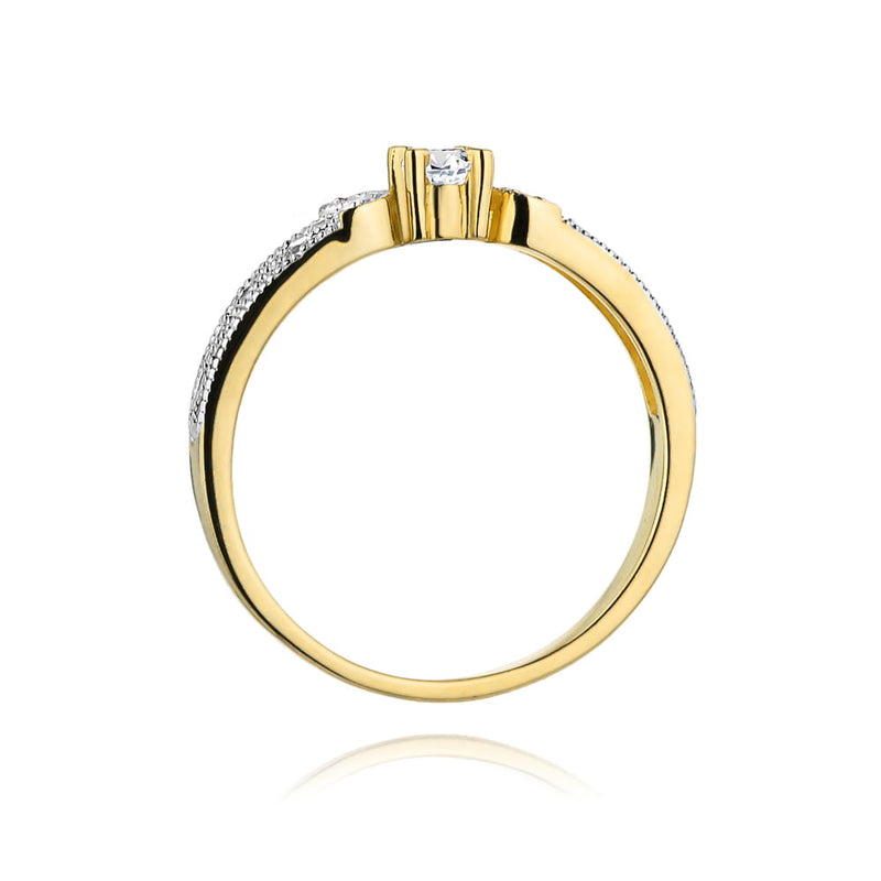 Inel Aur 9K cu Diamante Naturale 0.13 ct, imaginea 3 din 7