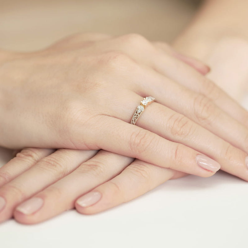 Inel Aur 9K cu Diamante Naturale 0.13 ct, imaginea 4 din 7