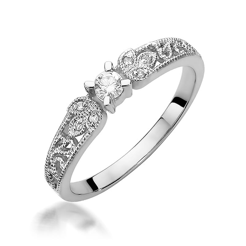 Inel Aur 9K cu Diamante Naturale 0.13 ct, imaginea 5 din 7