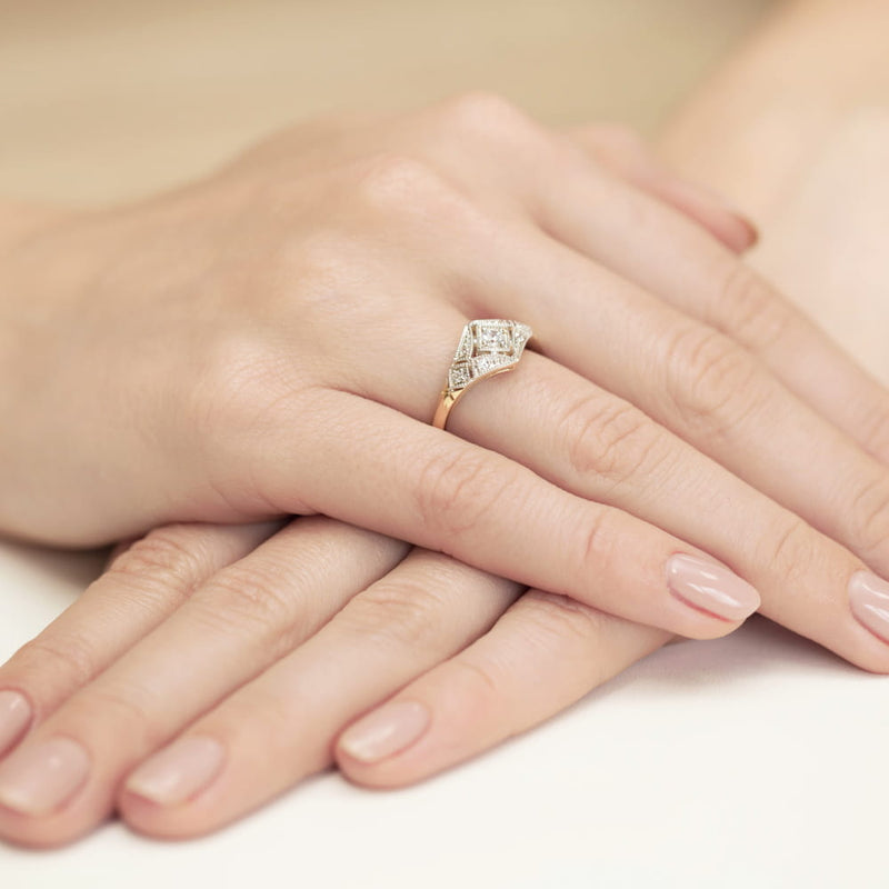 Inel Aur 9K cu Diamante Naturale 0.19 ct, imaginea 4 din 8