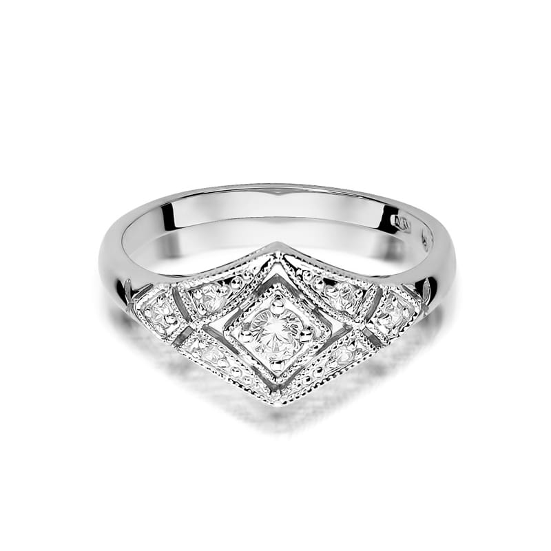 Inel Aur 9K cu Diamante Naturale 0.19 ct, imaginea 6 din 8