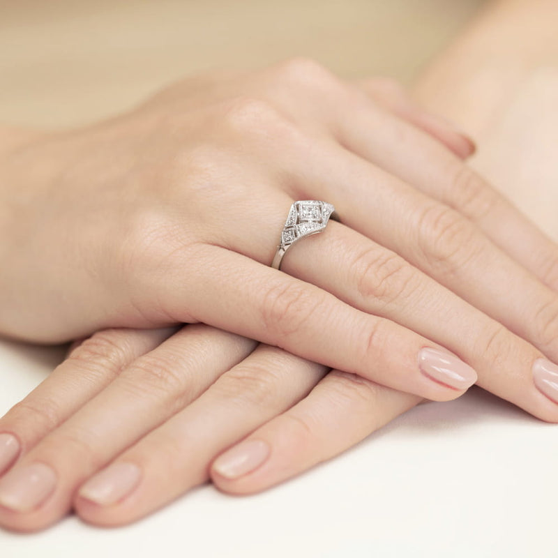 Inel Aur 9K cu Diamante Naturale 0.19 ct, imaginea 8 din 8