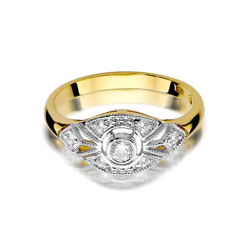 Inel Aur 9K cu Diamante Naturale 0.19 ct, imaginea 2 din 7