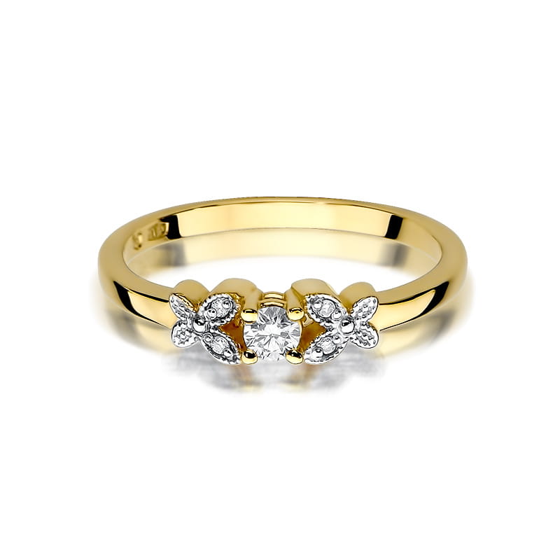 Inel Aur 9K cu Diamante Naturale 0.12 ct, imaginea 2 din 8