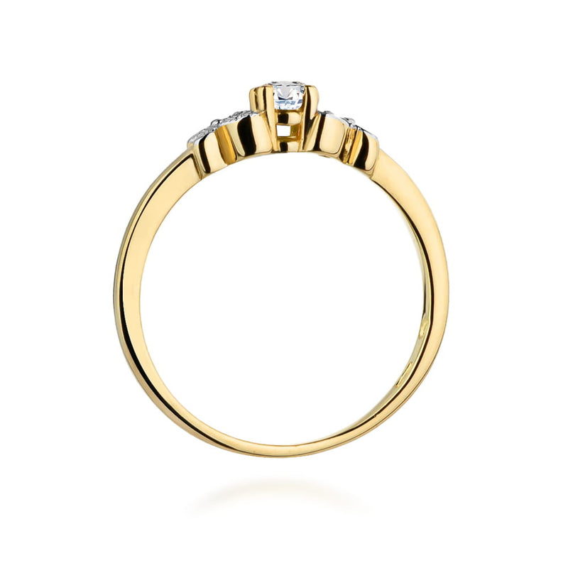 Inel Aur 9K cu Diamante Naturale 0.12 ct, imaginea 3 din 8