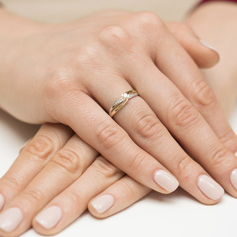 Inel Aur 9K cu Diamante Naturale 0.13 ct, imaginea 4 din 8