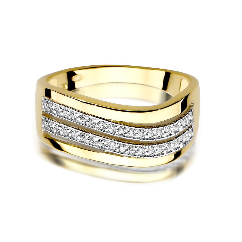 Inel Aur 9K cu Diamante Naturale 0.18 ct, imaginea 2 din 8