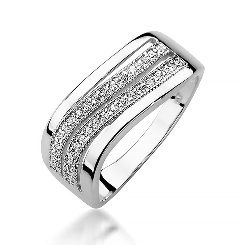 Inel Aur 9K cu Diamante Naturale 0.18 ct, imaginea 5 din 8