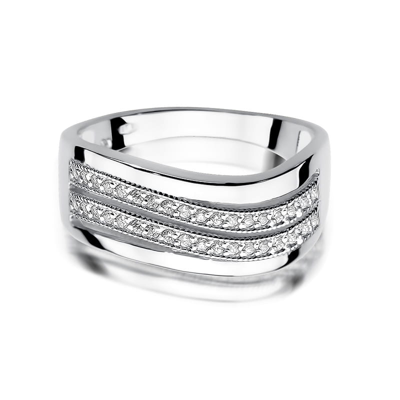 Inel Aur 9K cu Diamante Naturale 0.18 ct, imaginea 6 din 8