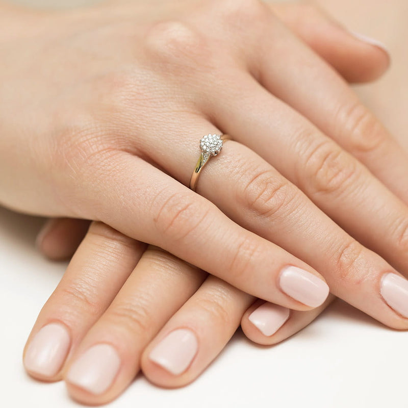 Inel Aur 9K cu Diamante Naturale 0.11 ct, imaginea 4 din 8