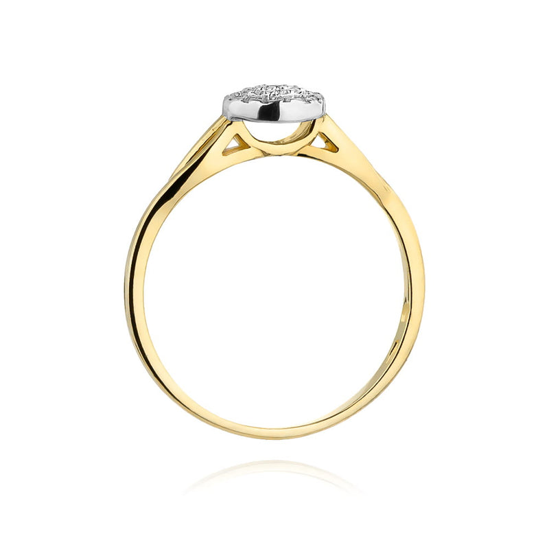 Inel Aur 9K cu Diamante Naturale 0.13 ct, imaginea 3 din 6