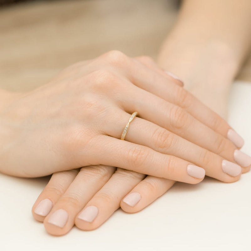 Inel Aur 9K cu Diamante Naturale 0.10 ct, imaginea 4 din 8