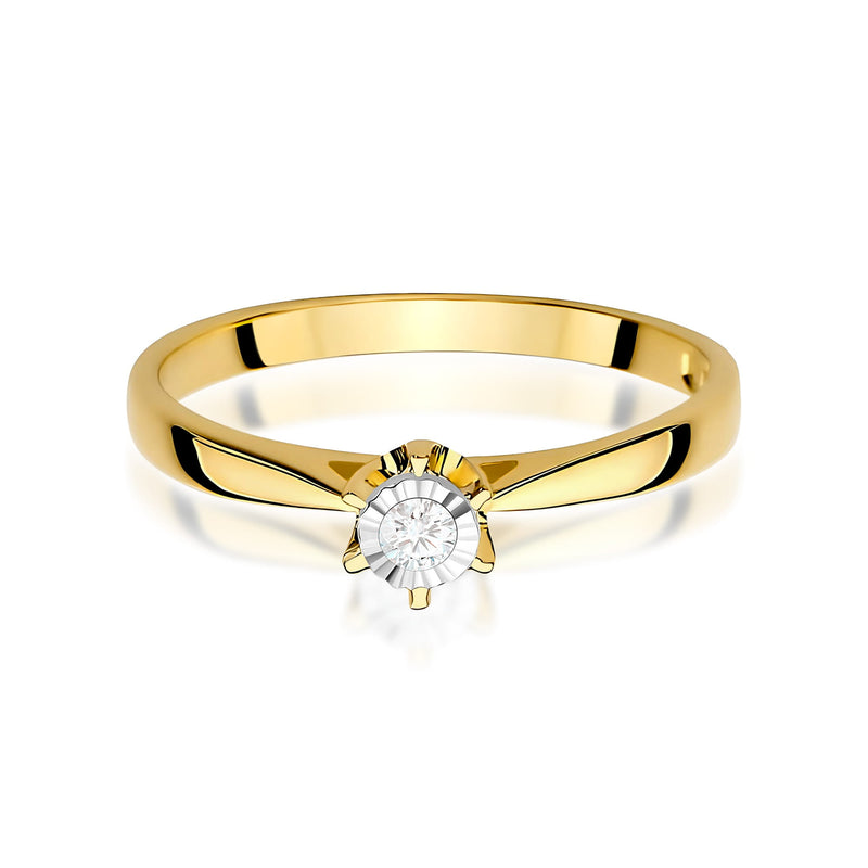 Inel Aur 9K cu Diamant Natural 0.05 ct, imaginea 2 din 8