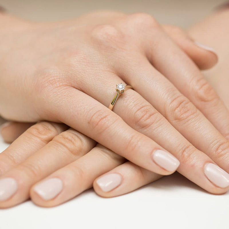 Inel Aur 9K cu Diamant Natural 0.05 ct, imaginea 4 din 8