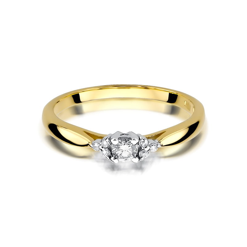 Inel Aur 9K cu Diamante Naturale 0.13 ct, imaginea 2 din 8