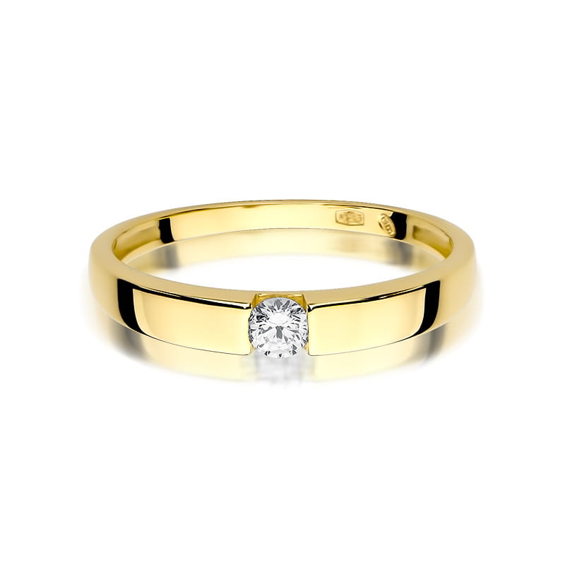 Inel Aur 9K cu Diamant Natural 0.12 ct, imaginea 2 din 8