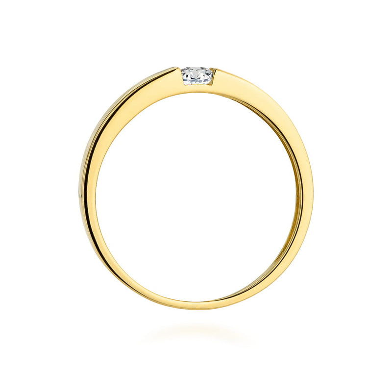 Inel Aur 9K cu Diamant Natural 0.12 ct, imaginea 3 din 8