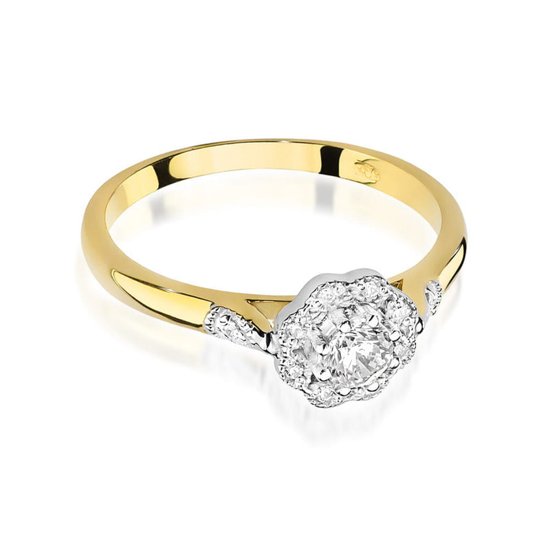 Inel Aur 9K cu Diamante Naturale 0.28 ct, imaginea 2 din 8