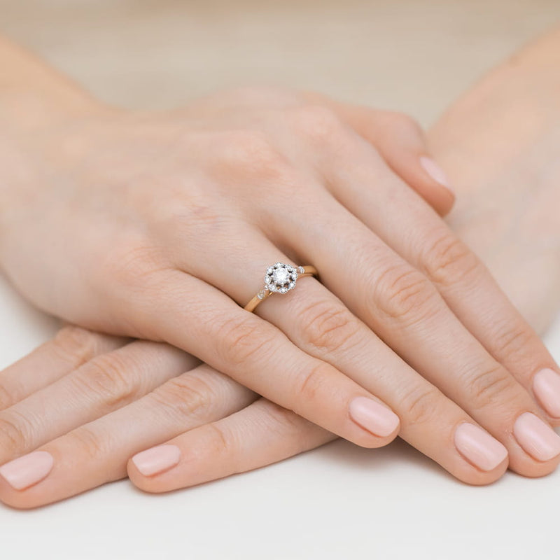 Inel Aur 9K cu Diamante Naturale 0.28 ct, imaginea 4 din 8