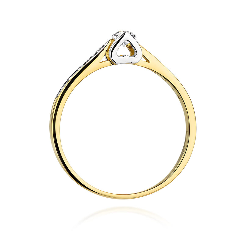 Inel Aur 9K cu Diamante Naturale 0.15 ct, imaginea 3 din 8