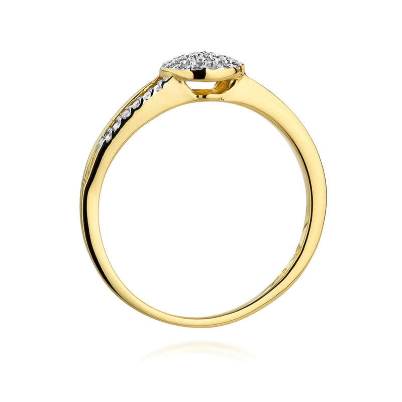Inel Aur 9K cu Diamante Naturale 0.18 ct, imaginea 3 din 8