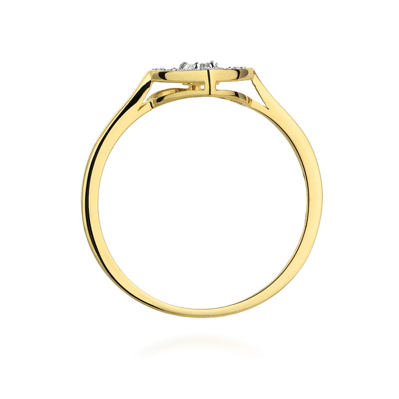 Inel Aur 9K cu Diamante Naturale 0.19 ct, imaginea 3 din 8