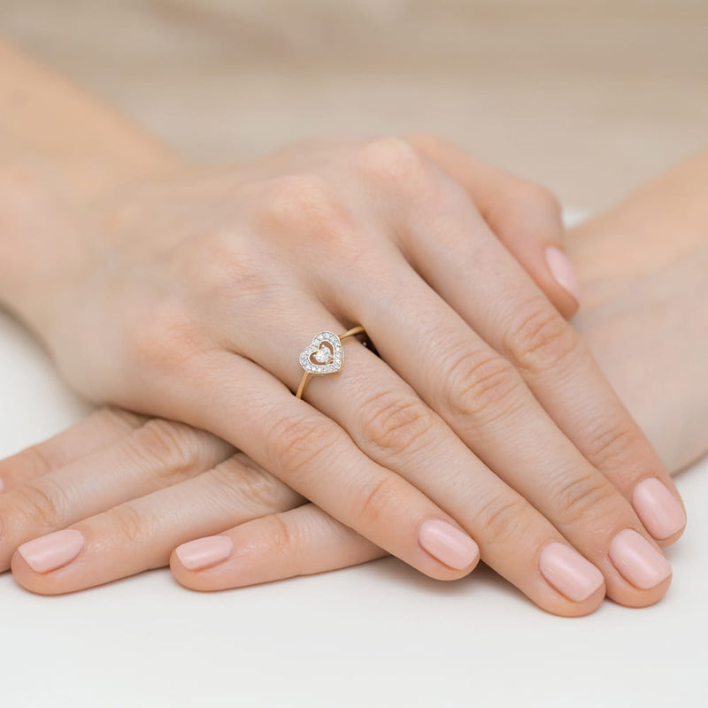 Inel Aur 9K cu Diamante Naturale 0.19 ct, imaginea 4 din 8