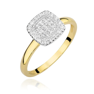 Inel Aur 9K cu Diamante Naturale 0.13 ct