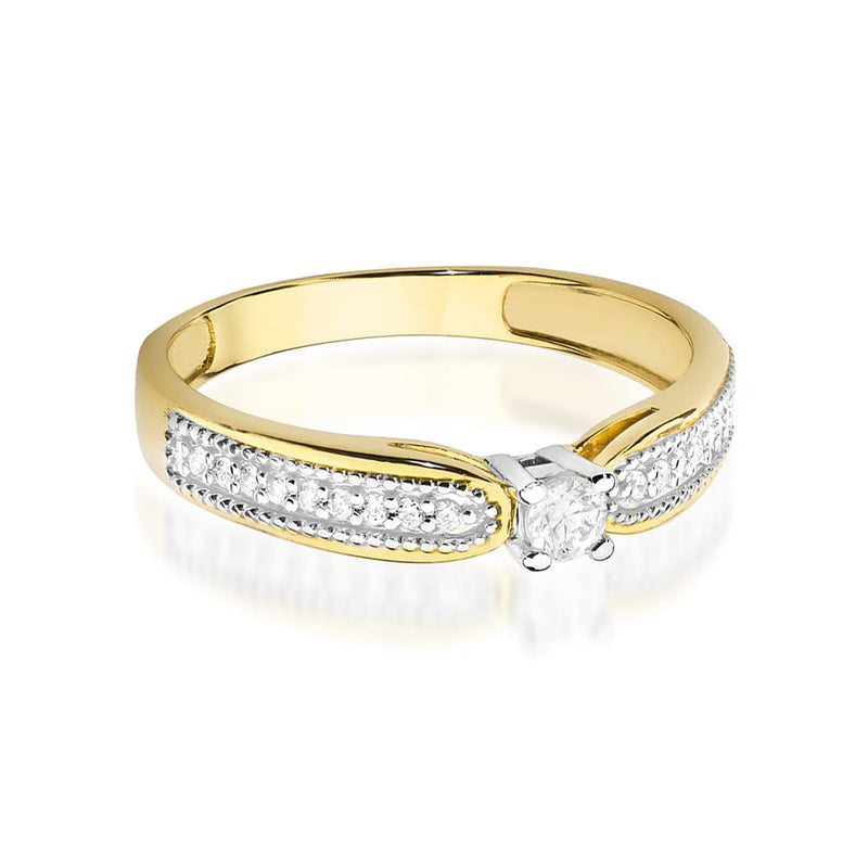 Inel Aur 9K cu Diamante Naturale 0.17 ct, imaginea 2 din 8