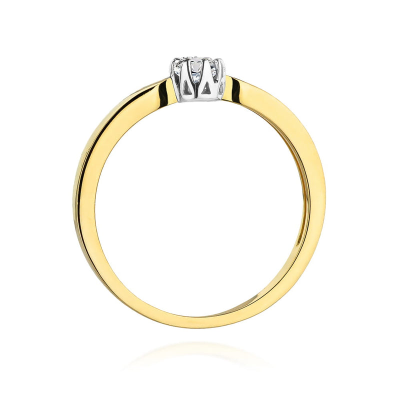 Inel Aur 9K cu Diamant Natural 0.15 ct, imaginea 3 din 8