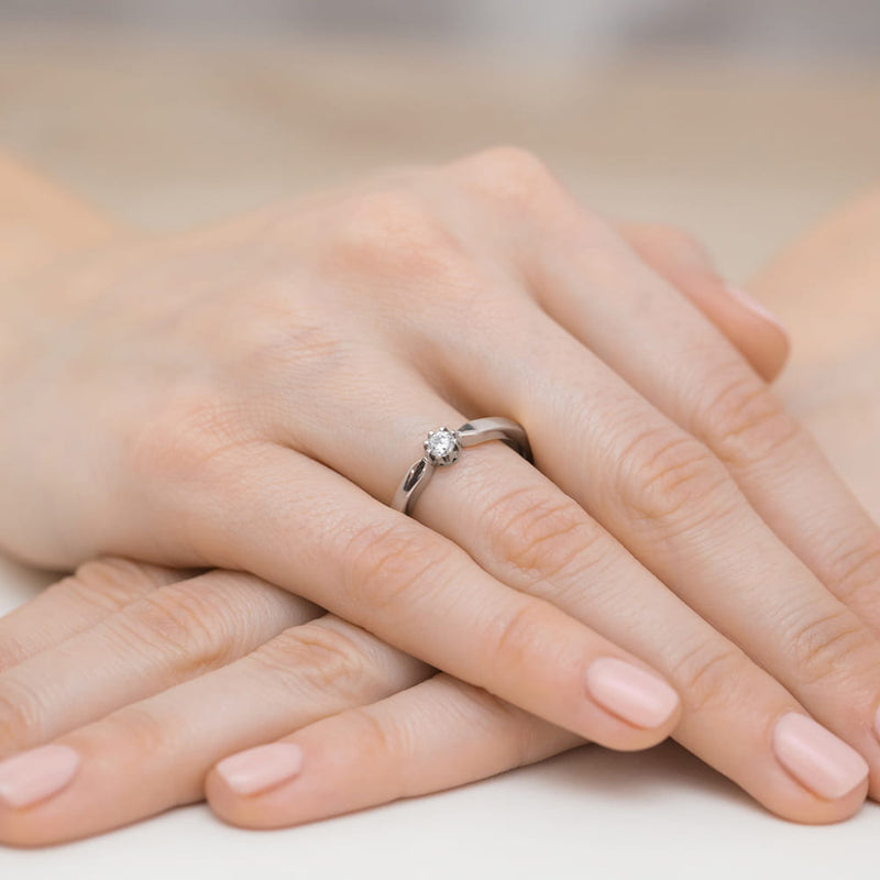 Inel Aur 9K cu Diamant Natural 0.15 ct, imaginea 8 din 8