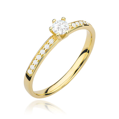 Inel Aur 9K cu Diamante Naturale 0.17 ct