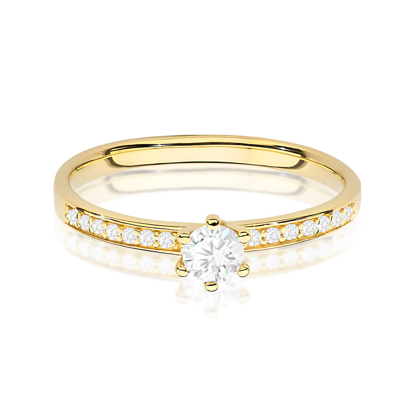 Inel Aur 9K cu Diamante Naturale 0.17 ct, imaginea 2 din 8