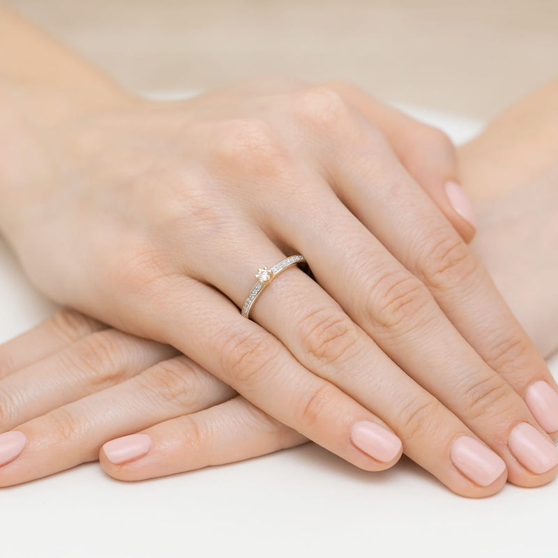 Inel Aur 9K cu Diamante Naturale 0.17 ct, imaginea 4 din 8