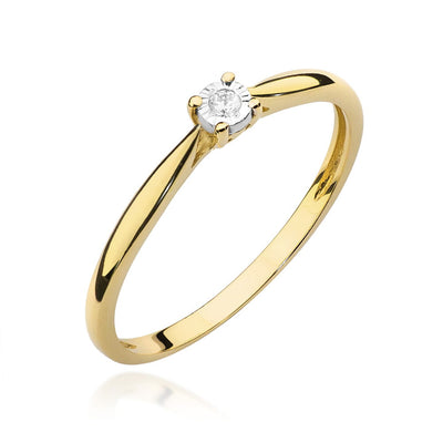 Inel Aur 9K cu Diamant Natural 0.01 ct
