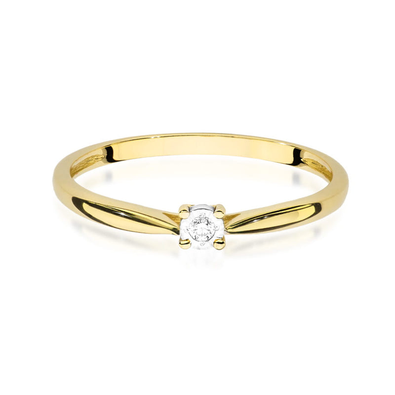Inel Aur 9K cu Diamant Natural 0.01 ct, imaginea 2 din 8