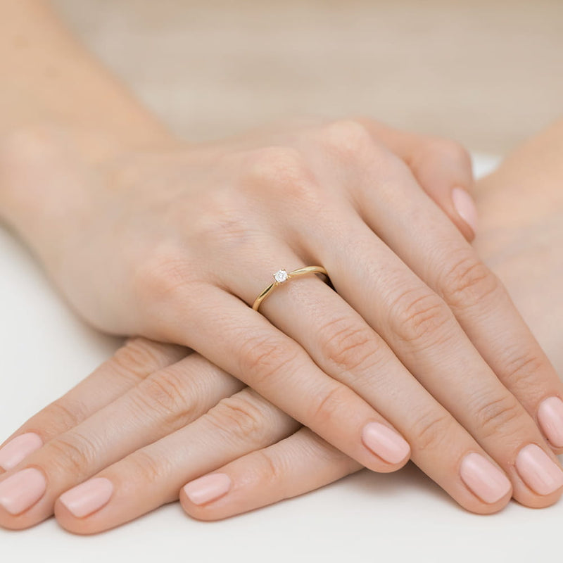 Inel Aur 9K cu Diamant Natural 0.01 ct, imaginea 4 din 8