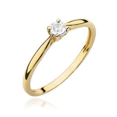 Inel Aur 9K cu Diamant Natural 0.03 ct