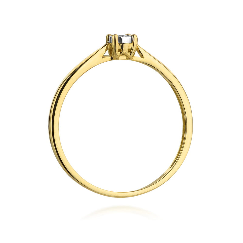 Inel Aur 9K cu Diamant Natural 0.03 ct, imaginea 3 din 8