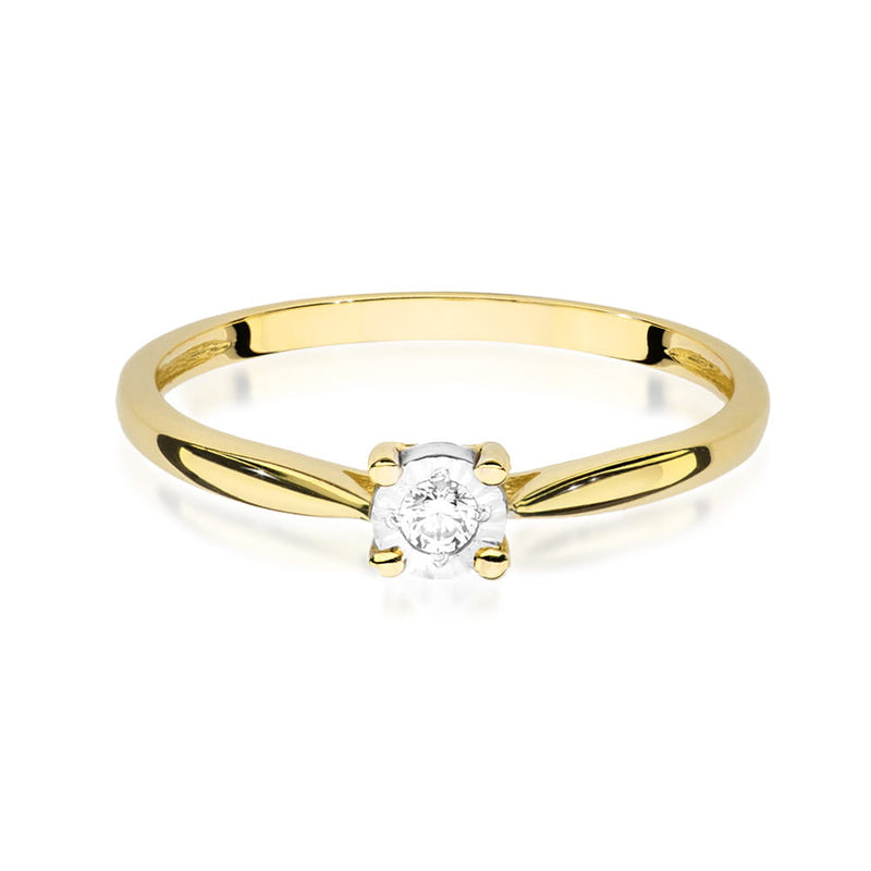 Inel Aur 9K cu Diamant Natural 0.08 ct, imaginea 2 din 8
